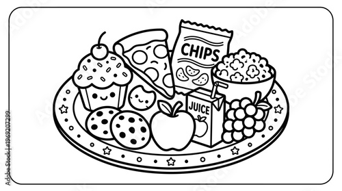 Colorful assortment of sweet and savory snacks.