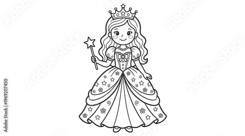 Little girl princess in dress.