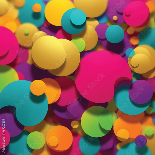 Colorful abstract shapes and circles.