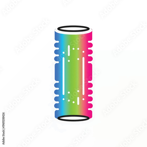 Colorful Gradient Cylinder Object Design.