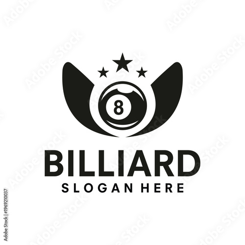 vintage billiard logo vector template illustration