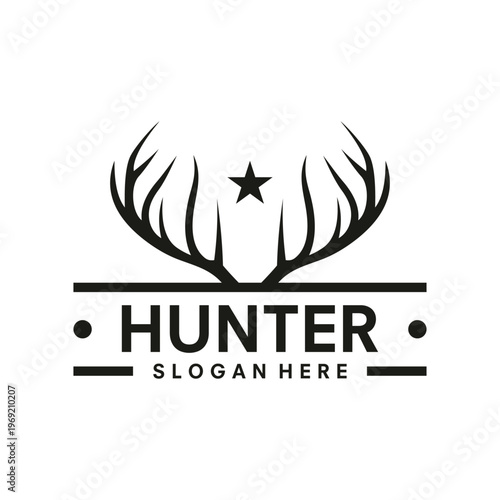 hunter logo design template illustration vector