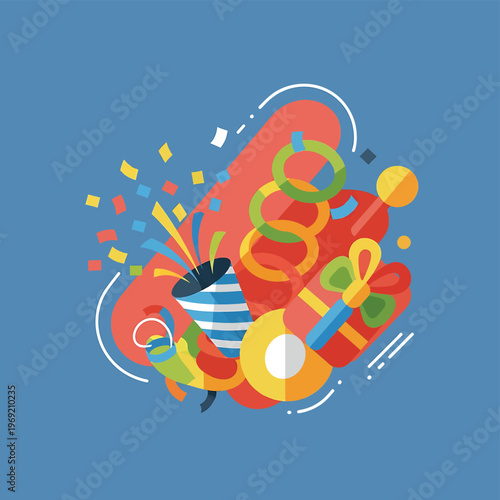Colorful Party Celebration Fun Elements.