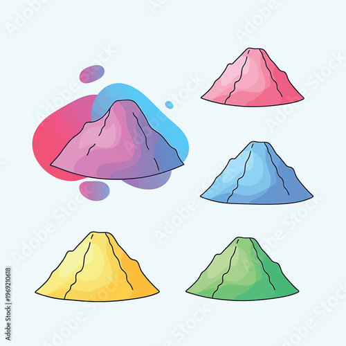 Colorful pile of powder heaps.