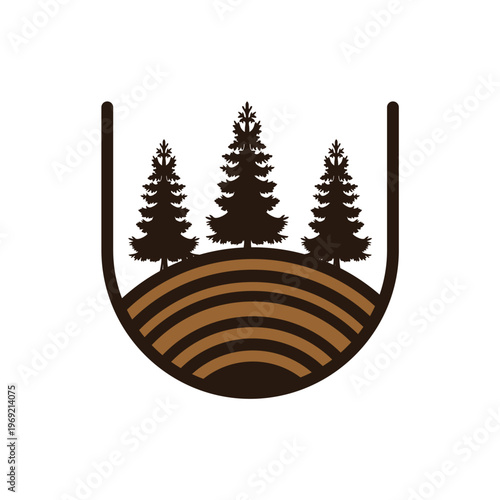 forest logo vector icon illustration