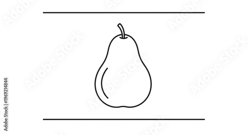 Minimalist pear outline illustration for health, nutrition, and organic food concepts graphic