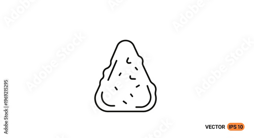 Abstract geometric shape, minimalist outline icon, simple triangular form with textured surface