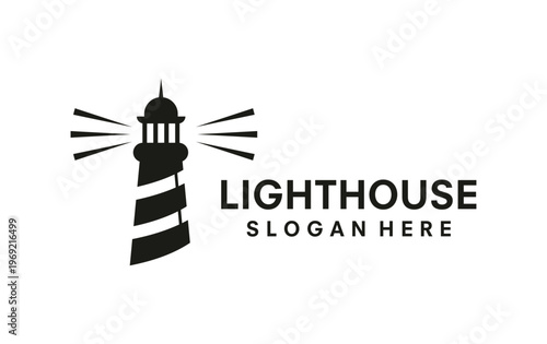 Lighthouse Logo, Sea Tower Vector, Template Design, Illustration Simple Minimalist