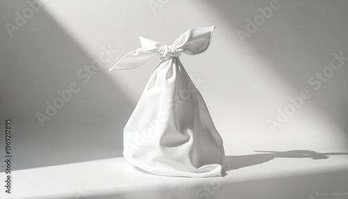 Plain white bandana tied in a knot. This versatile cloth accessory is perfect for custom printing or as a prop. Use for fashion or marketing projects. Easy to edit.