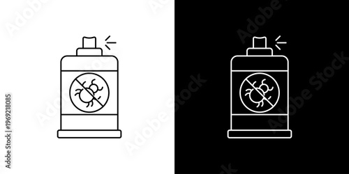 Graphic icon of an insect repellent spray bottle, perfect for pest control service branding, bug extermination, and home disinfection product designs