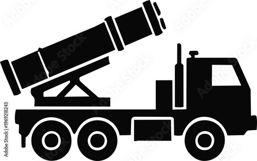 Surface to air missile truck icon