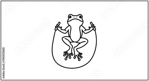Frog Jumping Rope Cartoon Illustration