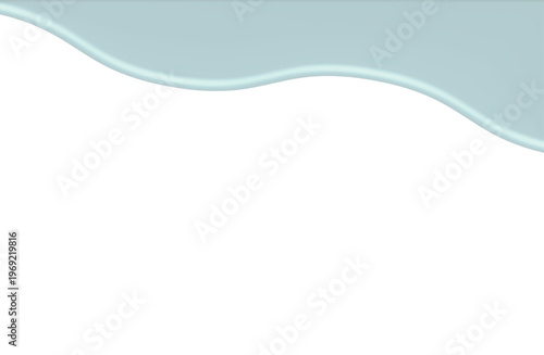 水が滴るようなパステルブルーの液体フレーム 清潔感のある潤いと透明感の背景透過素材