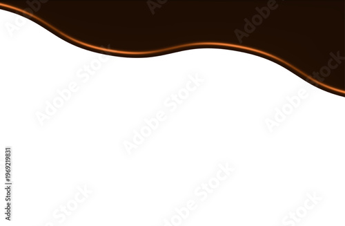 とろけるチョコレートの液体フレーム ツヤのあるチョコソースの背景透過イラスト