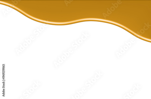 とろける蜂蜜のような液体フレーム 黄金色のオイルと潤いの背景透過イラスト