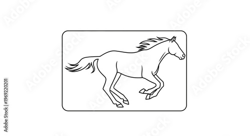 Dynamic Line Art Illustration of a Galloping Horse in Motion