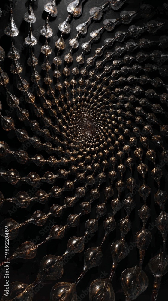 Fototapeta premium Wave-like pattern of harpoons and shields arranged with rhythmic variation, transitioning from dense to sparse and large to small, creating dynamic, natural, and lively composition.