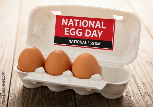 Celebrating national egg day with a carton of fresh eggs