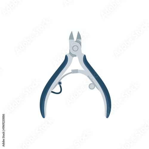 Cuticle nippers with a spring-loaded mechanism and ergonomic handles