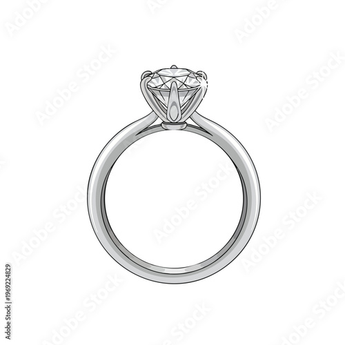 A sparkling diamond solitaire ring with four claws holding the gem