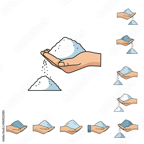 Hand Holding and Pouring Sand.