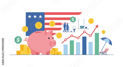 Older Americans Month Strategic financial planning for a secure retirement, balancing investments, leisure, and prosperity for seniors in the USA