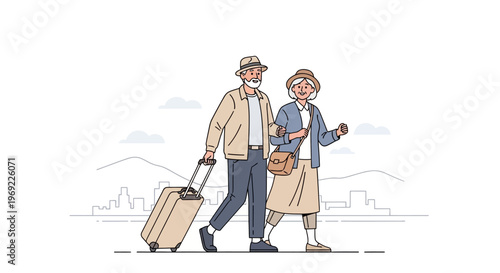 Celebrating the vibrant spirit of active seniors exploring new destinations, reflecting the joyful adventures that define Older Americans Month