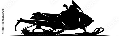 Snowmobile, Ski, Winter Sports, Vehicle Silhouette, Black Icon