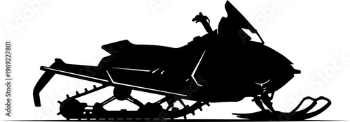 Snowmobile, snow machine, winter sports, vehicle silhouette, black icon