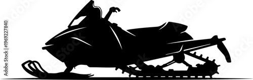 Snowmobile, Ski Doo, Winter Sports, Vehicle Silhouette, Black Icon