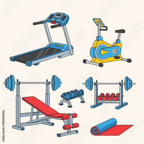 Exercise equipment for strength training indoors.