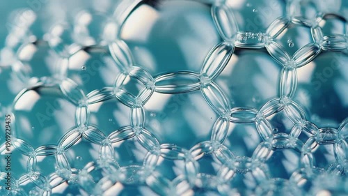 Abstract Bubble Structure with Transparent Spheres Futuristic Liquid Background