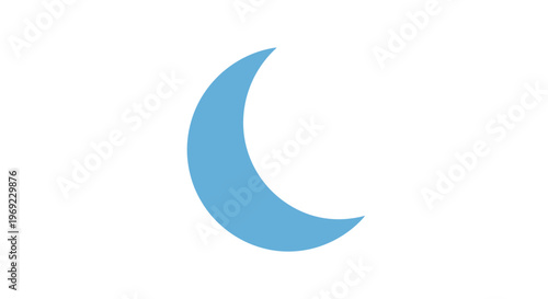 Free Download A blue crescent moon shape is shown in a simple graphic illustration. - GFXLoad