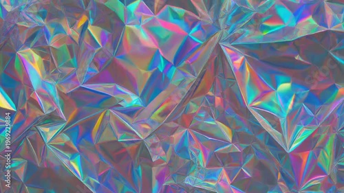 Holographic Foil Texture with Iridescent Colors Futuristic Abstract Background