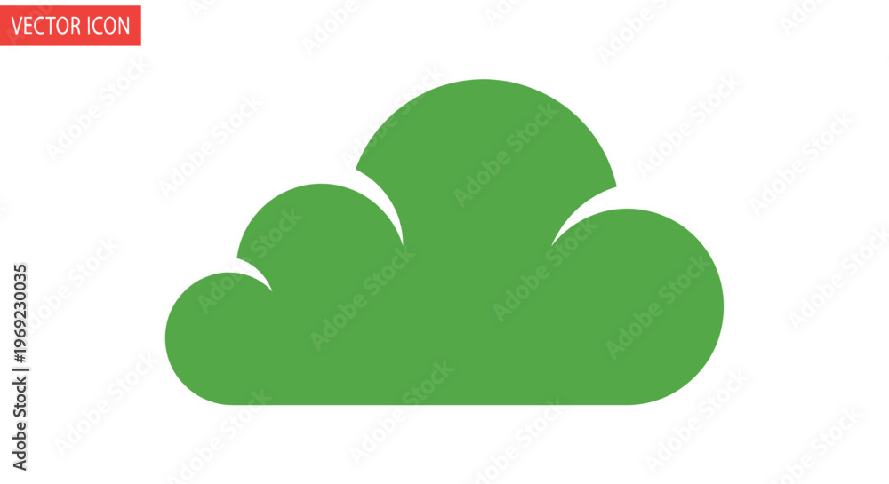 Obraz premium Green cloud icon illustration on white background