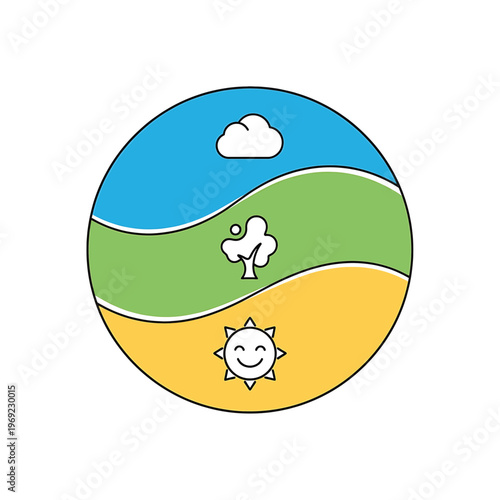 Graphic representation of earth eco system.