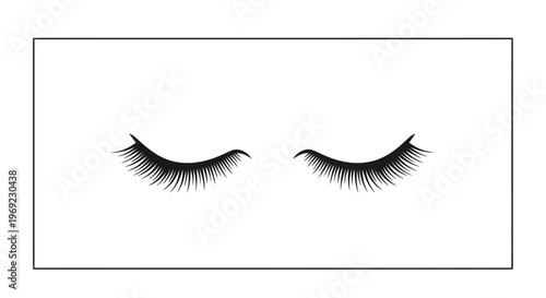 Elegant minimalist design featuring perfectly styled closed eyelashes for beauty and cosmetic