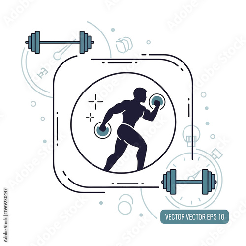 Man doing exercise with dumbbells.