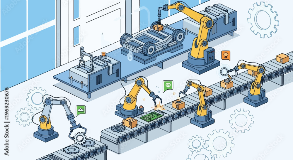 Fototapeta premium Isometric 3d illustration of a construction excavator on a white background featuring elements of urban architecture industry and technology design