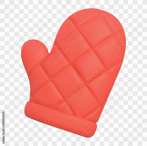 Baking and Kitchen Essentials Vector Icon Set | 3D icon set |  a quilted oven mitt