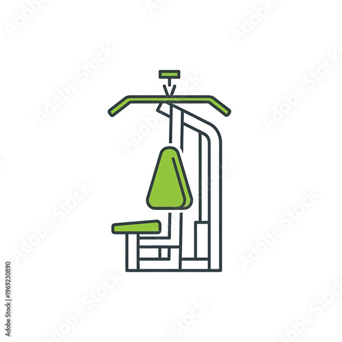 Green exercise machine for fitness training.