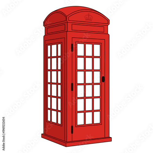 Iconic red telephone booth, a symbol of communication and British heritage