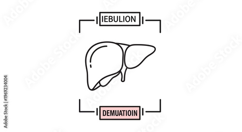 Minimalist human liver outline icon for medical biology and health awareness simple anatomical
