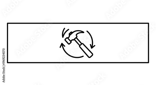 Modern line art icon illustrating continuous repair, development, or system enhancement process