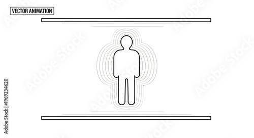 Abstract representation of human aura or personal field with subtle concentric waves in a digital