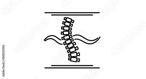 Stylized human spine icon illustrating chiropractic care, wellness, and healthy posture concepts
