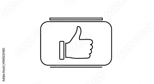 Simple black and white line drawing of a hand indicating agreement and satisfaction feedback