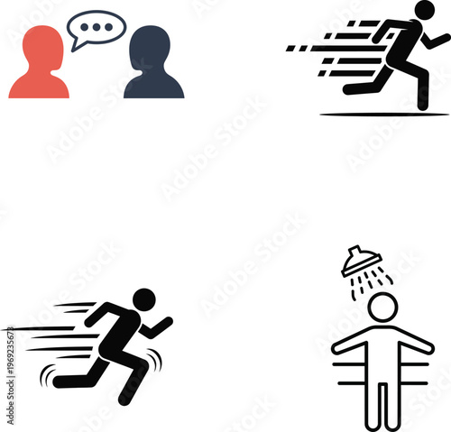 Communication and movement icons