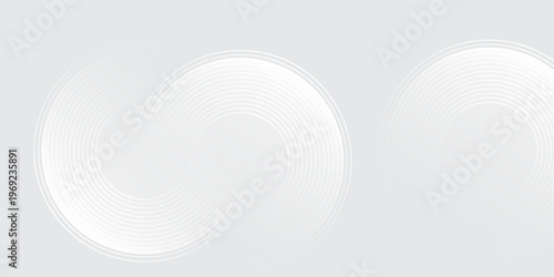Abstract white glowing geometric lines on gray background. Modern shiny blue circle lines pattern. Futuristic technology concept. Suit for cover, poster,