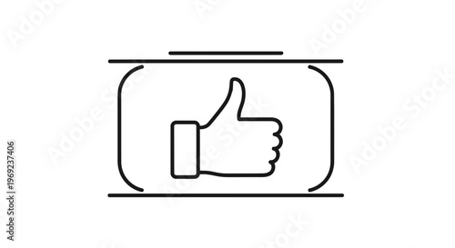 Minimalist line illustration of a hand gesture conveying affirmative sentiment in a modern